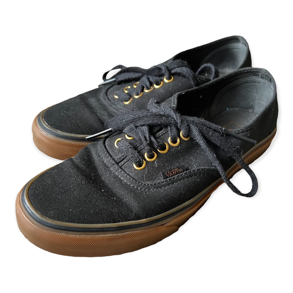 Van’s Black and Gold Skateboard Shoes Mens Size 7.5 (Womens Size 9)